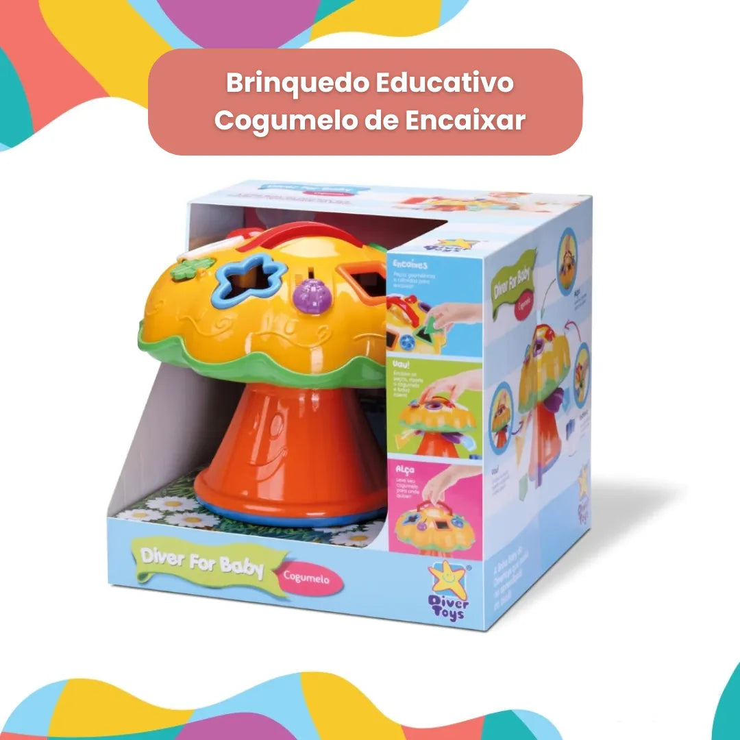 Brinquedo Educativo Cogumelo de Encaixar