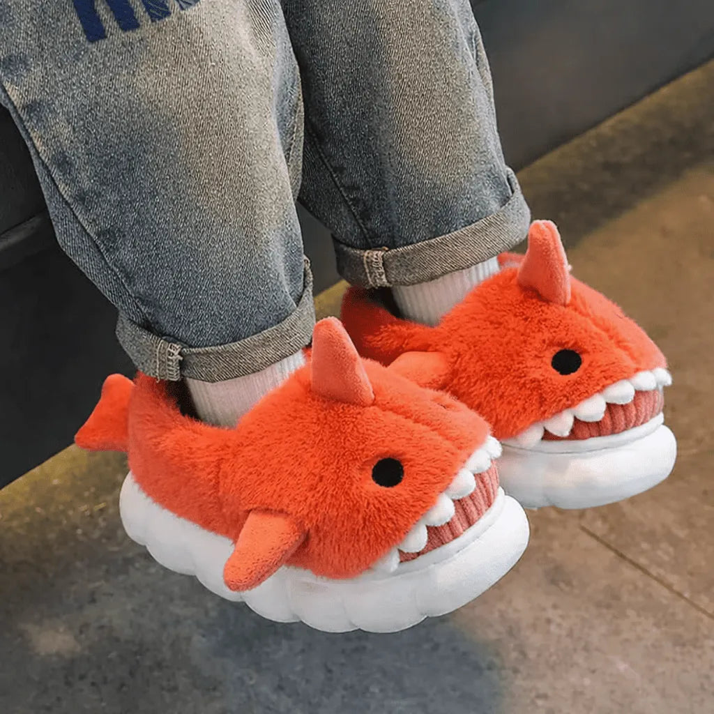 Pantufa Infantil Para Menino Tubarão Vermelho